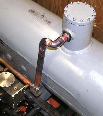 This photo shows the steam pipe just after the joints were silver soldered (all joints were silver soldered).