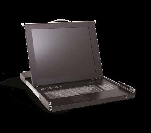 CONSOLE KVM CHARACTERISTICS Heavy-duty Steel Case color RAL 9005 (optional RAL 7035) 106 Key Windows PS/2 or USB Keyboard with Touchpad Monitor open angle 0-105 Connection 1xCombo connector