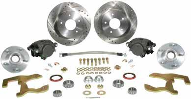stock spindles. Kit includes rotors, calipers, caliper brackets, bearings, seals, spindle nuts, dust caps, brake hoses and banjo bolts.