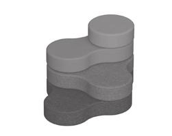POUFFE Y (W: 800, D: 745, H: 320, 1, GRG1) 541 4 dimensions: 800 745 mm seat height: 320 mm N4-I four-level pouffe (modular) Carcass: birch plywood (30 mm) + metal rotational mechanisms Glides: