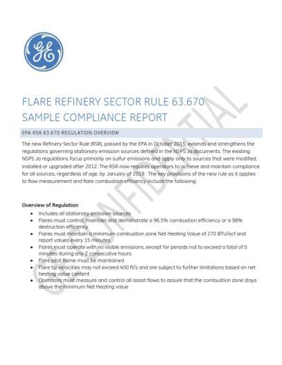 Phase I Flare System Site Assessment On-Site Review & Analysis: Assess applicable components of current flare system Perform diagnostic review of existing GE
