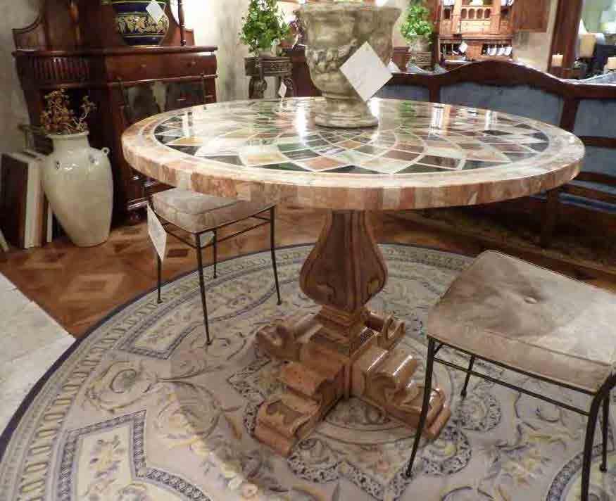 Round Dining Table w/ Top F123 Dimensions: W:47 2/8" D:47 2/8" H:33 4/8" Miami As