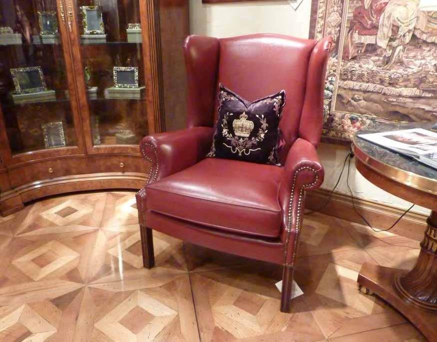 50 In Stock: 2 P362 Armchair Dimensions: W:34 5/8" D:33 4/8" H:43 6/8" Antique Walnut