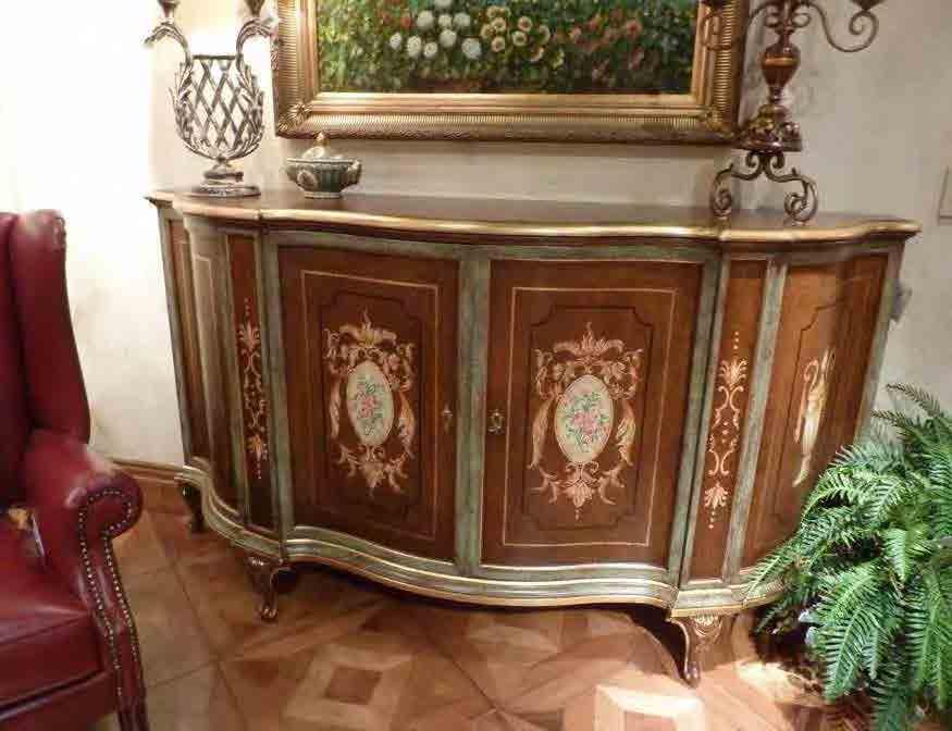 C70.01L Hand Painted Sideboard Dimensions: W:79 1/8" D:20 7/8" H:43 2/8"