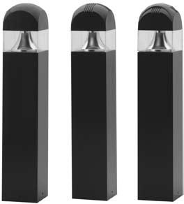 Architectural Bollards For walkways, plazas or pedestrian areas. Housing Bottom housing is 0.188" extruded aluminum. Decorative Aeris top cover is sand-cast with 0.188"minimum wall thickness.