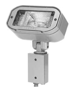 Architectural Floodlights Floodlighting 7000 Material Die-cast aluminum housing and door. Lens Flat tempered glass. Lamp Incandescent: T-4, mini-can to 100W. Fluorescent: TRT triple-tube lamps to 42W.