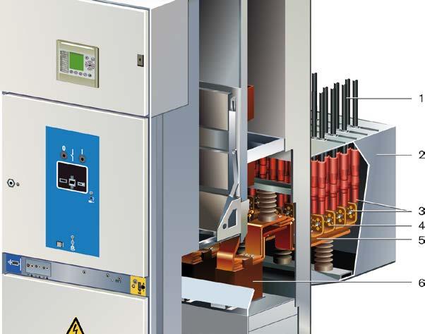 6 High-voltage connection 6.4 High-voltage connection on rear side of switchgear panel (optional) Panels can be extended optionally by a metal-clad rear cable compartment (Fig. 69 to Fig. 7).