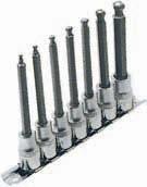 HEX BIT SOCKET SETS 601201 / 601202 All sockets are forged from high quality Chrome Vanadium steel Hex bits are made of superior quality S2 steel for maximum strength All sets come with socket clip