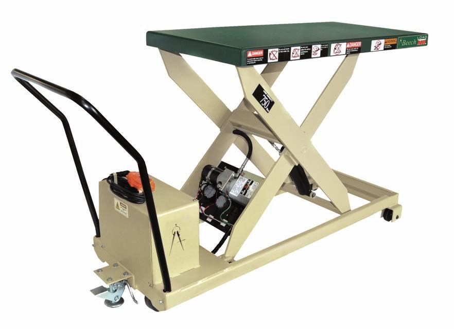 PORTABLE SCISSOR LIFT TABLES porable ables will make quick work of raising and lowering a loaded plaform. A 12 vol gelled elecrolye (Gel Cell) baery is leak-proof and mainenance free.