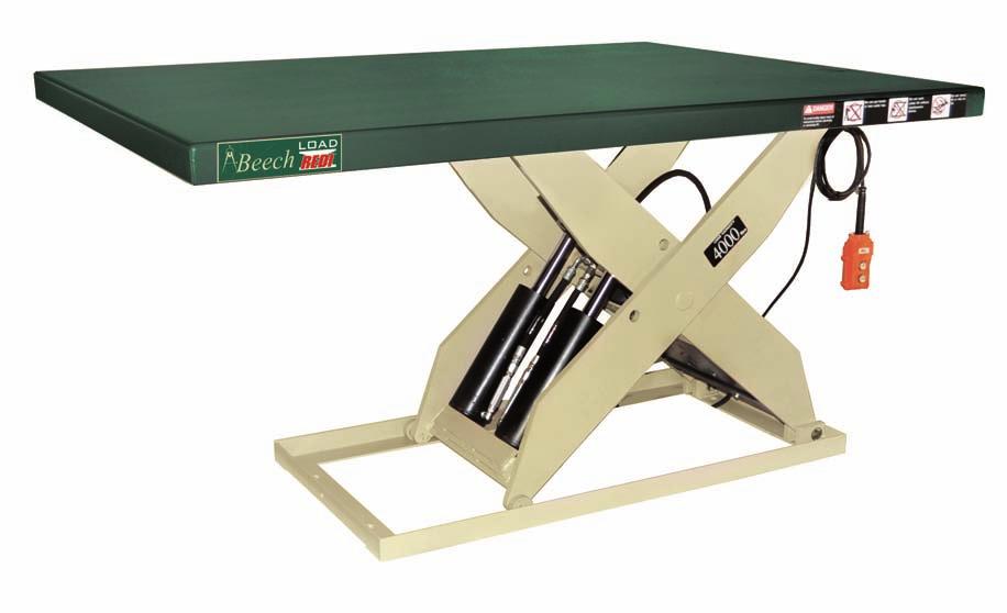 RAISE YOUR PROFITS a LOWER YOUR COST a Inroducing he all new Beech line of saionary scissor lif ables available wih Pneumaic or Elecric Hydraulic power.