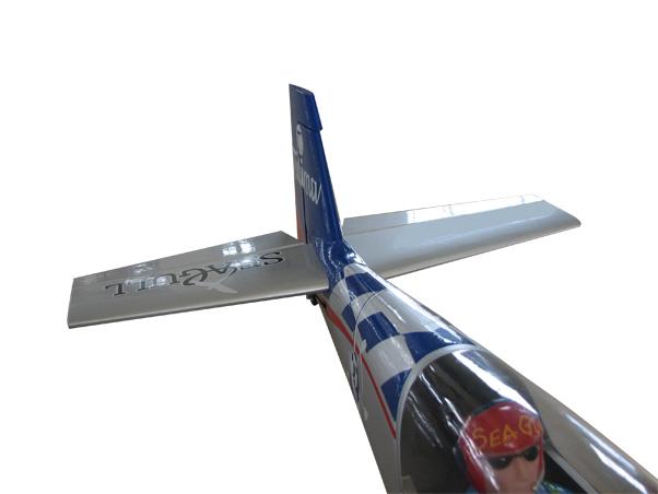 www.seagullmodels.com 2) While holding the vertical stabilizer firmly in place, use a pen and draw a line on each side of the vertical stabilizer where it meets the top of the fuselage.