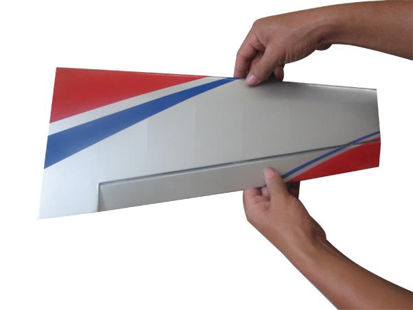 7) Repeat this process with the other wing panel, securely hinging the aileron in place.