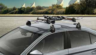Other roof systems and carriers can be mounted to the basic roof rack, such as bicycle racks, ski and snowboard