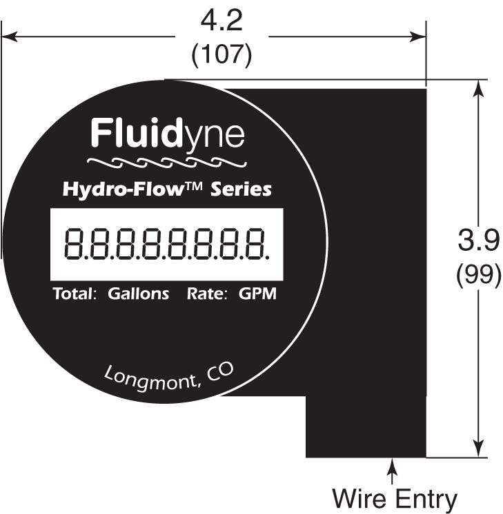Mechanical Illustrations Sensor-Wing Fluidyne Electronics Enclosure 5.6" 4.2" (107 mm) 1 1 /4" NPSM Wire Entry 3.9" (99 mm) Shedder O-Ring Vortex Sensor Figure 3.