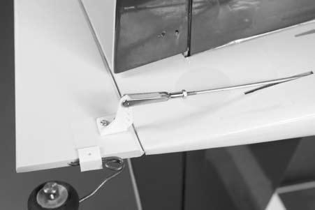 Adjust the clevis as necessary so the rudder is aligned with the fin when the rudder servo is