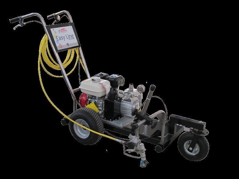 Pump with an internal-combustion engine EASY LINE The line marker is a machine with no automatic drive, though thanks to the design of its frame and perfect distribution of weight, it is very easy to