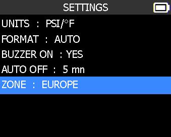 1.1. CHANGE REGION SETTINGS = Confirm Scroll up and down to select the zone menu.