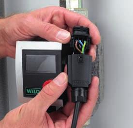 If previously you've always had to connect the ends of the power cables directly to the terminal box, with the Wilo-Connector