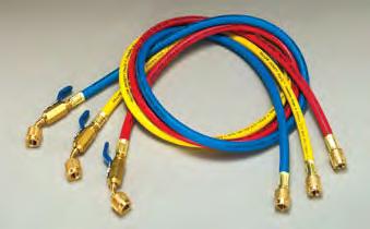 (1/2 20) Female flare angled on service end Standard fitting Length Yellow Blue Red 36" 21403 21423 21463 60" 21405 21425 21465 72" 21406 21426 21466 For use with R-410A tanks with 1/4" fittings