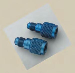 The adapter connects to the cylinder valve or refrigerant can To protect the compressor, adapter orifice reduces liquid flow to a level below compressor capacity Eliminates the time and work of