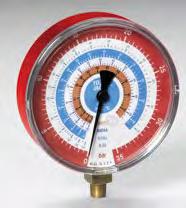 High visibility colored temperature scales are easy-to-read through the full view polycarbonate crystal.
