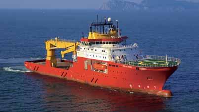 1 Inspection, Maintenance and Repair Vessel Polar King 2 Accommodation and Service Vessel Edda Fides 3 IMR Edda Flora 4 Partly emerged nozzle propeller 5 Partly emerged VSP 6 Captain during
