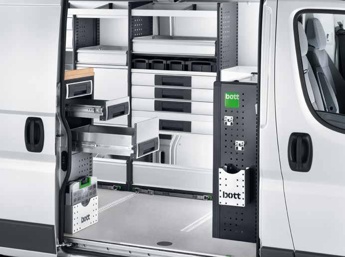 bott vario Modules Module M 531 Category I Module specification: Endframes with edge protection 1x base compartment with drop-front and 2 lashing rails 1x variosort pull-out/removable with 20 small
