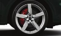 Standard Equipment and Options Wheels and Suspension 21 Audi Sport alloy wheels in 5-twin-spoke V design, contrasting grey, partly polished with 255/40 tyres 21 Audi Sport alloy wheels in