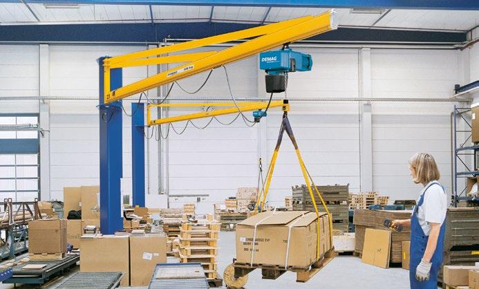 At the same time, the use of slewing jibs and cranes relieves workers of the physical burden and reduces the risk of accidents and injuries when heavy or awkward