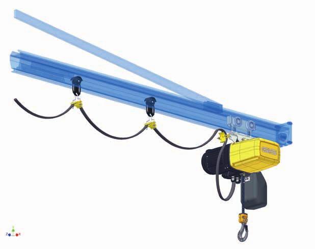 2 m Jib lengths up to 6 m Wall or floor mounting Accessories and options Lifting capacities exceeding 1000 kg Radio control or roving pendent Special paints or galvanised