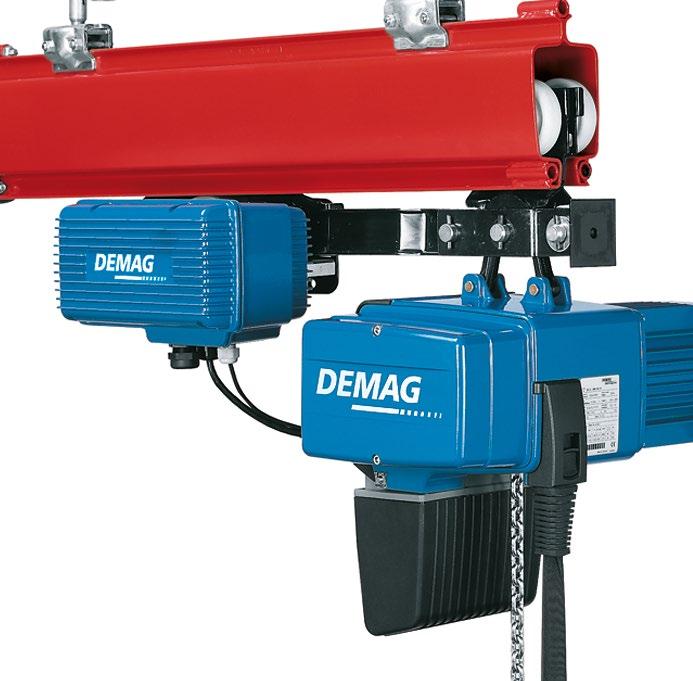 The drive is simply connected to the DC-Pro chain hoist using plug connectors and operated by means of the newly developed DSE 10-C control pendant.