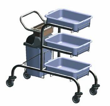 Bussing Car Utility Trolley Heavy Duty Service Cart Easy to clean 4 swivel castors 1 with brake 3 tier Strong one piece moulded construction 227kg load capacity