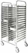 550 x 1000mm DOUBLE GASTRONORM TROLLEY Fits 32 x 1/1 Size Trays TR-612 Stainless Steel 740 x