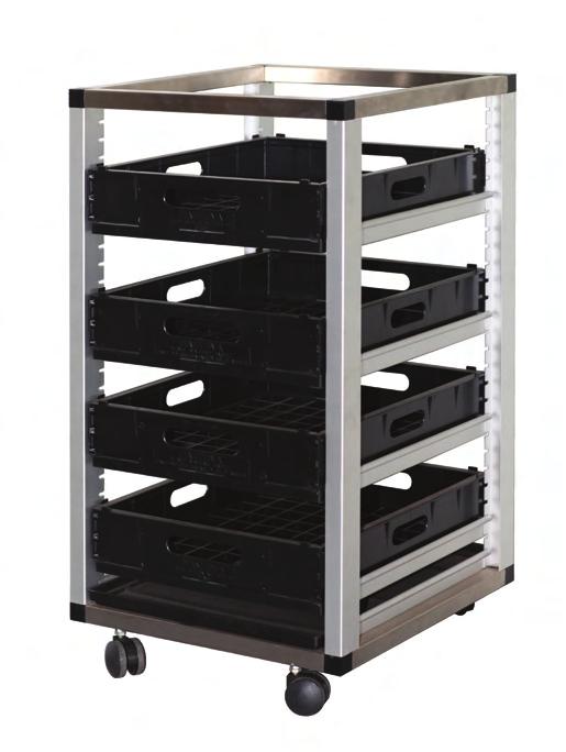 Glass Basket Trolley Glass basket trolleys are available in a variety of capacities. Designed to make the movement of large amounts of glassware safe and efficient.