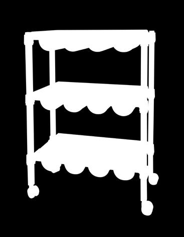 LAUNDRY TROLLEY Utilizes a post wire shelf and a post
