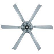 Blade angles are factory set and mounted in a die cast aluminum hub. E propellers are available in 14" through 48" diameters.