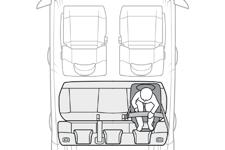 Safety Child seat at the rear Rearward facing Forward facing Centre rear seat A child seat with a support leg must never be installed on the centre rear passenger seat.