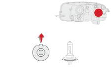 F Take the connector and bulb holder, then lift the assembly upwards to unclip it. F Remove the assembly of connector and bulb holder.