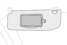 Ease of use and comfort Sun visor Glove box 12 V accessory socket 3 The driver's sun visor is fitted with a vanity mirror, with concealing flap and a document (or ticket) holder.