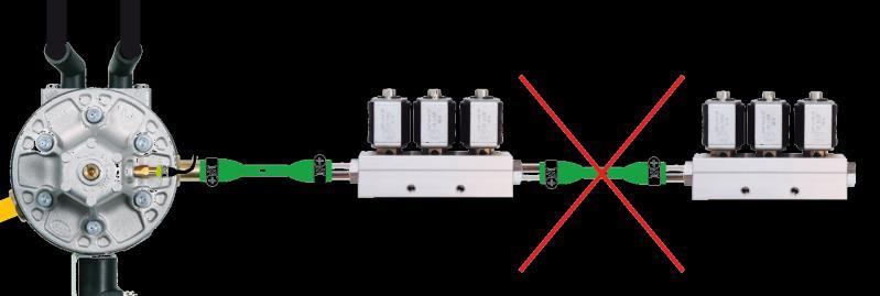 In case there are (two) 2xFH02 4-cyl Injectors and two reducers installed: It is also forbidden to join such a pair in serial way.