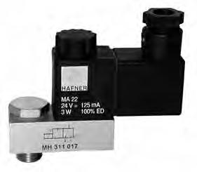 MH 311 013/MH 311 017 4.6 page 51 MH 311 013 MH 311 017 MH 311 013 Direct acting 3/2-way solenoid valve equipped with mechanical spring return, normally closed.