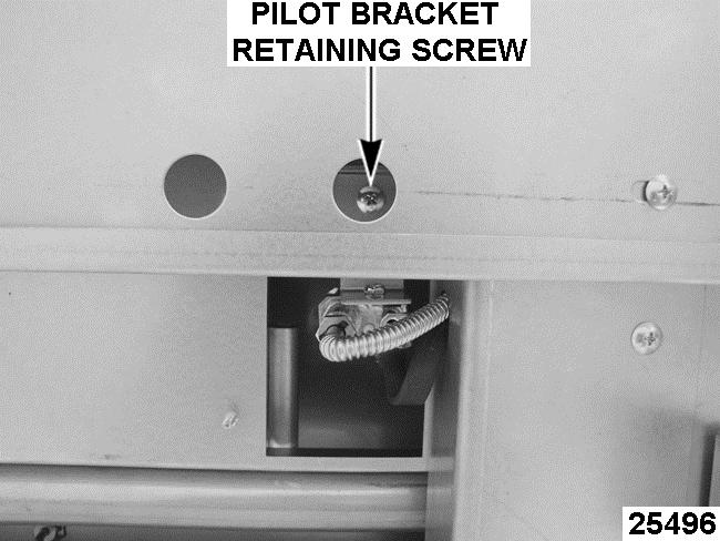 (Be aware of the main gas line at the rear when tilting) 5. Remove pilot bracket retaining screw. Fig. 11 7.