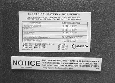 existing power consumption label, see photo W.
