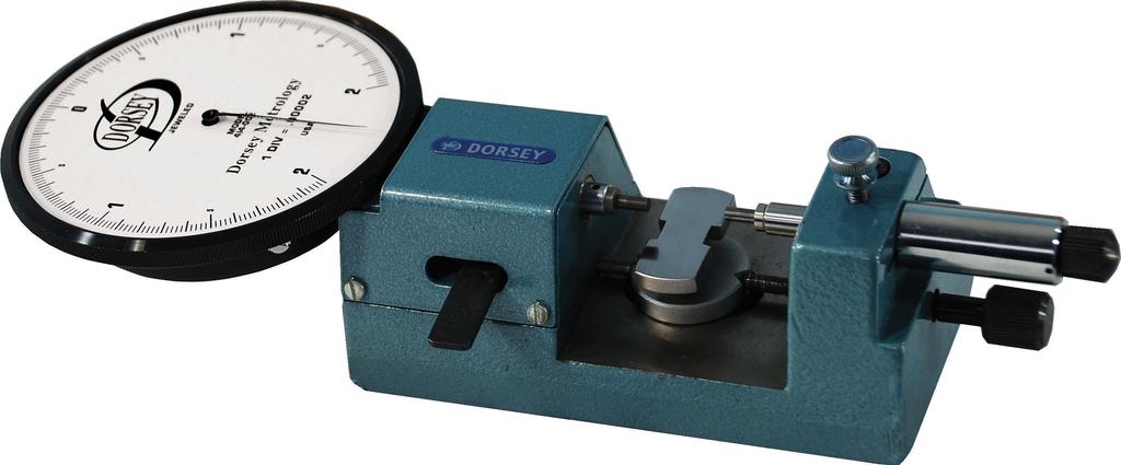 Model J2 Horizontal Jaw Gage The model J2 jaw gage features Dorsey s proven precision lapped chrome/steel bushing in a rigid cast iron frame.