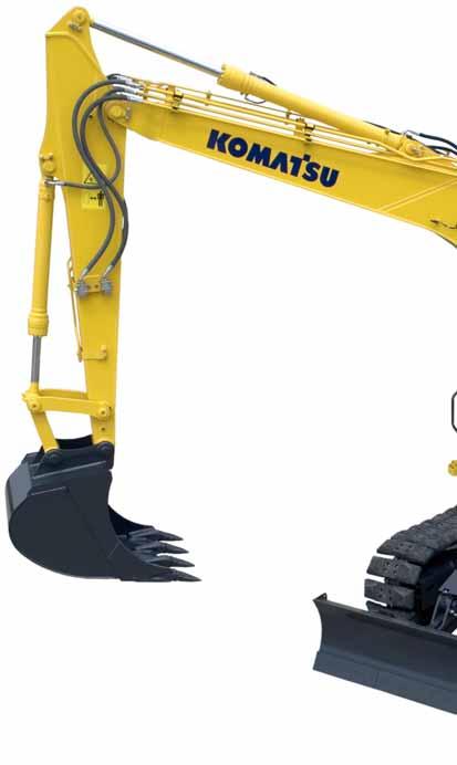 Walk-Around The Komatsu PC138US-8 hydraulic excavator was designed with an ultra-short tail swing to meet the challenges of work in confined areas.