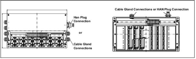 Product Data Sheet Rosemount AIS Sensors Enclosures with mounting hardware The drawings in Figure 12 show examples of junction boxes with different transmitter types and plugs.