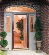 FULL-VIEW STORM DOORS SECURE ELEGANCE a revolutionary security storm door 1-5/8" thick aluminum frame is maintenance-free Overlapping edge extends over door seam to seal out weather and conceal