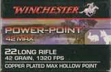 Same as LR-5 except different bar code on side. LR-6 LR-7.22 LONG RIFLE (PROMO). "POWER-POINT-42 MAX" 5 round trial box.