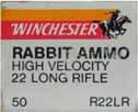 RABBIT AMMO LR-1.22 LONG RIFLE (HIGH VELOCITY). "RABBIT AMMO".