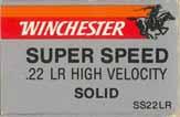 SUPERSPEED (Horse & Rider) LR-8A.22 LONG RIFLE (HYPER VELOCITY). "SUPERSPEED". Silver, red and orange box with black, and white printing. Large, one-piece box with end flaps.